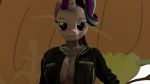 2018 3d_(artwork) 5_fingers animated anthro areola big_breasts blinking breasts clothed clothing digital_media_(artwork) elkaola equine female friendship_is_magic grin hair horn inside jacket looking_at_viewer mammal multicolored_hair my_little_pony nipples pose presenting presenting_breasts purple_areola purple_eyes purple_hair smile solo source_filmmaker standing starlight_glimmer_(mlp) teeth two_tone_hair undressing unicorn 