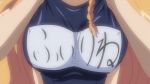  animated animated_gif assisted_exposure blonde_hair bouncing_breasts braid breast_grab breast_press breasts grabbing head_out_of_frame large_breasts long_hair nipples orange_hair oshiete_re:maid philine_la swimsuit undressing 