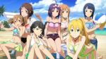  asuna_(sao) koharu_(sao) leafa lisbeth navel ribbon sachi_(sao) shinon_(sao) shorts silica swimsuit sword_art_online sword_art_online:_integral_factor thighs yuuki_(sao) 