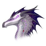  ambiguous_form ambiguous_gender dragon ear_piercing fan_character headshot_portrait hybrid icewing nightwing piercing portrait purple_eyes scales seawing simple_background solo white_background white_scales wings_of_fire xthedragonrebornx 
