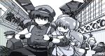  1boy 1girl braid china chinese_clothes double_bun monochrome pixel_art ranma_1/2 saotome_ranma shampoo_(ranma_1/2) tagme 