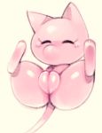  anthro butt eyes_closed female front_view hi_res legendary_pok&eacute;mon long_tail mew mouthless nintendo nude plump_labia pok&eacute;mon pok&eacute;mon_(species) presenting pussy simple_background solo spread_legs spreading video_games white_background young ɯ(_&ndash;_&ndash;_)ɯ 