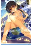  absurdres artist_name ass bare_legs bare_shoulders barefoot beach bikini black_hair blue_innertube blue_sky blush body_blush breasts cameltoe cloud cloudy_sky collarbone dappled_sunlight day dengeki_moeou eating eyebrows_visible_through_hair eyes_visible_through_hair feet food framed_image hair_between_eyes hair_over_shoulder hair_ribbon highres holding holding_food innertube kagome_(traumatize) knees_together_feet_apart knees_up leaf_print low_twintails melting micro_bikini mountain object_request official_art on_floor open_mouth original outdoors page_number palm_tree pink_ribbon popsicle print_innertube purple_eyes ribbon sand scan sexually_suggestive shiny shiny_hair shiny_skin shore side-tie_bikini sitting sky small_breasts soles solo sunlight swimsuit toenail_polish tongue tree tree_shade twintails untied_bikini_bottom untying water wet white_bikini 