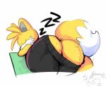  &lt;3 2_tails anthro big_butt butt canine clothing elchilenito eyes_closed fox fur mammal miles_prower multi_tail sleeping solo sonic_(series) sonic_the_hedgehog wide_hips yellow_fur 