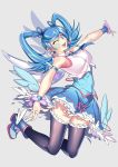  1girl areolae blue_angel blue_hair blush boots breasts curvy female full_body happy heiqi_(sharpface) large_breasts looking_at_viewer purple_eyes see-through shiny smile solo twintails wink yu-gi-oh! yuu-gi-ou_vrains zaizen_aoi 