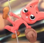  2018 animal_genitalia anthro clothed clothing cub dancing digital_media_(artwork) erection footwear fur hair hat hi_res kangaroo male mammal marsupial navel nude partially_clothed penis playkids pole pole_dancing polygon5 shoes simple_background smile solo unkown_character young 