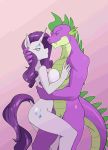  2018 aged_up animated anthro anthrofied breasts cutie_mark duo equine eyelashes eyeshadow female french_kissing friendship_is_magic hair hi_res kissing long_hair makeup male male/female mammal my_little_pony nauth nude penis rarity_(mlp) scalie spike_(mlp) tongue tongue_out 