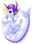  blush breasts digital_media_(artwork) eeveelution female feral fuddy looking_at_viewer mammal nintendo open_mouth pawpads paws pok&eacute;mon pok&eacute;mon_(species) simple_background size_difference smile solo vaporeon video_games white_background 