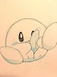  2017 blush erection herm hi_res intersex kirby kirby_(series) nintendo not_furry open_mouth penis pussy sketch solo tatwuyan video_games waddling_head 