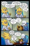  absolutedream alphys animated_skeleton bone comic comic_sans dialogue english_text eyewear glasses lizard reptile sans_(undertale) scalie skeleton teeth text undead undertale video_games 