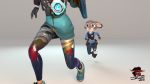  anthro clothed clothing disney female fur hi_res human judy_hopps lagomorph mammal nocturnalfuzz overwatch rabbit running tracer_(overwatch) video_games zootopia 