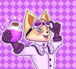  canine clothing cub damian5320 fennec fox fur mad_scientist mammal paladins pip_(paladins) simple_background yellow_fur young 
