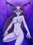  1girl awa bat_wings blush breasts duel_monster erect_nipples fortune_ladies fortune_lady fortune_lady_dark long_hair nipples nude pointy_ears purple_eyes purple_hair wings yu-gi-oh! yu-gi-oh!_5d&#039;s yuu-gi-ou_duel_monsters 