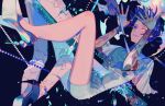  androgynous antarcticite arrow bangs beads blue_eyes blue_hair blunt_bangs breaking crack cracked gloves golden_arms heterochromia high_heels houseki_no_kuni multiple_others necktie necktie_grab neckwear_grab out_of_frame phosphophyllite phosphophyllite_(ll) sad_smile see-through shards short_hair sparkle spoilers stabbed sword tears tuotuo weapon yellow_eyes 