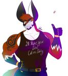  anthro beard biceps big_ears canine clothed clothing daniel_foxtowers digital_media_(artwork) facial_hair fox fur hair hi_res male mammal muscular muscular_male pecs simple_background solo somniumfox tattoo 