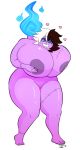  &lt;3 better_version_at_source big_breasts breasts dullahan female hair hand_on_breast headless humanoid jelly_roll_(artist) multicolored_hair not_furry overweight purple_skin saliva two_tone_hair 