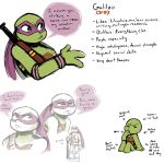 2018 anthro baby bandanna clothed clothing dialogue english_text fan_character finger_suck foot_wraps galileo_(inkyfrog) holding_object holding_weapon inkyfrog kanabō male mask melee_weapon reptile scalie shell simple_background sitting solo speech_bubble standing teenage_mutant_ninja_turtles text turtle weapon white_background wraps wrist_wraps young 