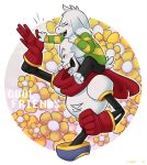  animated_skeleton asriel_dreemurr blush bone boss_monster caprine carrying english_text flower fur high_five long_ears mammal papyrus_(undertale) piggyback plant simonsoys skeleton stripes text undead undertale video_games white_fur 