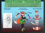 anthro backstory big_breasts blue_background breasts brown_body canine cleavage clothed clothing description female footwear forbiddenknights2 fox gradient_background green_eyes huge_breasts kianna_crossdale legwear mammal mask model_sheet orange_body ribbons shirt_around_waist shoes simple_background sirphilliam sketch socks solo stockings thigh_highs voluptuous white_body wide_hips 