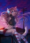  2018 5_fingers anthro blue_eyes cat clothed clothing digital_media_(artwork) eyebrows feline female headphones mammal open_mouth solo teeth tlt_echelon tongue 