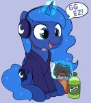  ! 2018 adorkable beverage blue_eyes bottle chibi chips_(food) clothed clothing controller cosmic_hair cute cutie_mark dialogue doritos dualshock_4 english_text equine eyebrows eyelashes feathered_wings feathers female feral food friendship_is_magic game_controller gaming glowing_horn grey_background hair headphones headset hoodie hooves horn levitation long_hair magic mammal microphone moon moozua mountain_dew my_little_pony open_mouth open_smile playing_videogame playstation_4 portrait princess_luna_(mlp) simple_background sitting smile soda solo sparkles speech_bubble text tongue video_games winged_unicorn wings 