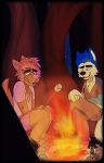  2016 blue_eyes campfire canine heterochromia jordanwolfie male mammal marshmallow 