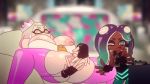  2018 animal_humanoid animated big_breasts breasts butt cephalopod cephalopod_humanoid clothing crown dark_skin duo female fingering fingerless_gloves gloves headphones humanoid inkling looking_at_viewer low_res lying manyakis marina_(splatoon) marine mask masturbation nintendo nipple_slip nipples octoling on_back one_eye_closed pearl_(splatoon) pose pussy shirt sitting smile splatoon spread_legs spread_pussy spreading tentacle_hair tentacles twerking vaginal vaginal_masturbation video_games wink yellow_eyes 