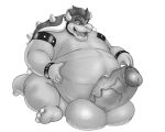  2017 5:4 anthro balls belly big_balls big_penis bowser bracelet collar digital_media_(artwork) erection eyebrows foreskin_pull hair happy horn humanoid_penis hyper jewelry koopa kosmonius line_art male mario_bros nintendo nude obese overweight penis scalie short_hair sitting smile solo tongue tongue_out uncut vein veiny_penis video_games 