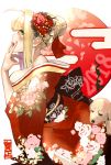  ahoge blonde_hair breasts commentary_request fate/extra fate/grand_order fate_(series) green_eyes japanese_clothes kimono large_breasts nero_claudius_(fate) nero_claudius_(fate)_(all) short_hair solo torimahera 