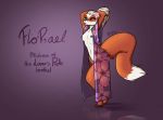  breasts brown_eyes canine clothed clothing female feretta flo&#039;rael flower fox fur hair hairpin japanese_clothing kimono mammal nude orange_fur plant red_fox simple_background white_fur white_hair 