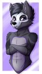  abyssal_wolf black_fur canine fangs fur hyena male mammal purple_eyes skull solo wolf wolforic 