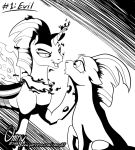  2018 black_and_white broken_horn changeling disguise duo equine female friendship_is_magic horn mammal monochrome my_little_pony omny87 queen_chrysalis_(mlp) tempest_shadow_(mlp) transformation unicorn 