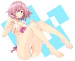  absurdres areola_slip areolae barefoot bikini breasts cameltoe fate/grand_order fate_(series) highres large_breasts lavender_hair looking_at_viewer mash_kyrielight micro_bikini partially_visible_vulva purple_eyes short_hair shunichi smile swimsuit 