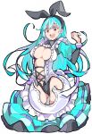 alternate_costume blue_hair bow commentary_request enpe frills hair_bow highres kula_diamond long_hair midriff navel red_eyes snk snk_heroines:_tag_team_frenzy solo the_king_of_fighters 