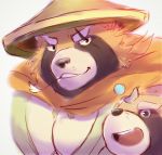  canine child episode0006 father gyobu hat male mammal parent pecs scar slightly_chubby tanuki tokyo_afterschool_summoners young 