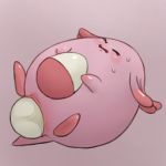  1girl blush chansey egg egg_laying eyes_closed female full_body gen_1_pokemon highres lying no_humans on_back open_mouth pink_background pokemon pokemon_(creature) pussy pussy_juice shiny shiny_skin simple_background solo sweat tail uncensored youjomodoki 