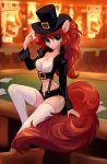  2018 card casino clothed clothing cutie_mark digital_media_(artwork) equine female friendship_is_magic hair hat hi_res inside legwear long_hair looking_at_viewer mammal my_little_pony pinkie_pie_(mlp) playing_card smile solo thigh_highs tomatocoup 