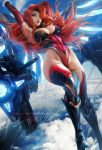  1girl breasts curvy gun_goddess_miss_fortune large_breasts league_of_legends red_hair sakimichan sarah_fortune solo 