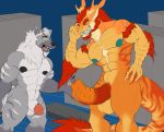  alexi_(alexithewerewolf) biceps big_penis canine dragon flexing gym huge_penis male mammal muscular muscular_male penis shocked_expression size_difference taroth_(taroth) vladimirvolfe were werewolf 
