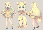  :o animal_ears bangs bear_ears blonde_hair bloomers blush bow brown_background closed_mouth commentary_request dress eyebrows_visible_through_hair green_eyes hair_bow head_tilt long_hair long_sleeves looking_at_viewer looking_away low-tied_long_hair meito_(maze) multiple_views orange_bloomers orange_bow orange_dress original parted_lips profile simple_background sleeves_past_wrists smile striped striped_bow underwear very_long_hair wide_sleeves x-ray yellow_bloomers 