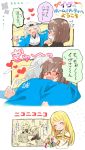  6+girls :d ^_^ bang_dream! bangs black_sweater blonde_hair blush braid brown_hair closed_eyes comic commentary_request earrings gana_(mknumi) glasses grey_hair hachimaki hair_ornament hand_up happi headband heart heart_in_mouth highres hug ichigaya_arisa japanese_clothes jewelry long_hair long_sleeves looking_at_another multiple_girls open_mouth outstretched_arms paper_chain partially_translated red-framed_eyewear ribbed_sweater semi-rimless_eyewear shirasagi_chisato short_hair skirt smile spoken_blush spoken_sweatdrop spread_arms sweatdrop sweater toyama_kasumi translation_request twin_braids twintails uehara_himari under-rim_eyewear wakamiya_eve x_hair_ornament yamato_maya 