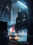  asuteroid blade_runner blade_runner_2049 car cloud commentary_request dystopia ground_vehicle highres light motor_vehicle no_humans outdoors scenery tagme 