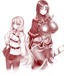  belt bodysuit breasts chaldea_uniform commentary_request cosplay covered_navel fate/grand_order fate_(series) female_admiral_(kantai_collection) fujimaru_ritsuka_(female) fujimaru_ritsuka_(female)_(cosplay) hiememiko highres kantai_collection large_breasts long_hair minamoto_no_raikou_(fate/grand_order) minamoto_no_raikou_(fate/grand_order)_(cosplay) multiple_girls murakumo_(kantai_collection) pantyhose skirt twintails 
