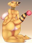  2018 ampharos anthro areola big_breasts breasts butt cheezayballz digital_media_(artwork) eyelashes female hi_res looking_at_viewer nintendo nipples pok&eacute;mon pok&eacute;mon_(species) solo thick_thighs video_games 