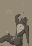  2019 anthro bulge cat cum dancing digital_media_(artwork) feline hi_res jewelry male mammal money muscular necklace nude salt_pepper stripper 