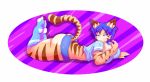  2018 anthro blue_eyes breasts butt cat clothing feline female katasha mammal panties riggl3 sleeveless solo underwear 