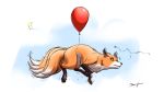  ambiguous_gender balloon canine dark_violet feral fox fur mammal minimalist nervous simple_background solo 