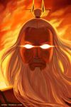  avatar:_the_last_airbender avatar_(series) avatar_state beard closed_mouth commentary english_commentary face facial_hair glowing glowing_eyes long_hair looking_at_viewer male_focus qinni roku_(avatar) serious solo tied_hair watermark web_address white_hair 