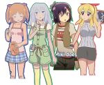  4girls aikatsu! black_skirt blonde_hair everyone gabriel_dropout hairband harusaki_chiwa hoshimiya_ichigo loli natsukawa_masuzu orange_hair ore_no_kanojo_to_osananajimi_ga_shuraba_sugiru pants thighhighs tsukinose_vignette_april turtleneck 