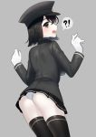  akitsu_maru_(kantai_collection) ass black_eyes black_hair black_hat breasts commentary_request gloves hat highres kantai_collection large_breasts military military_hat military_uniform mizuki_eiru_(akagi_kurage) pale_skin peaked_cap pleated_skirt remodel_(kantai_collection) short_hair skirt solo thighhighs thighs uniform white_gloves white_skin 